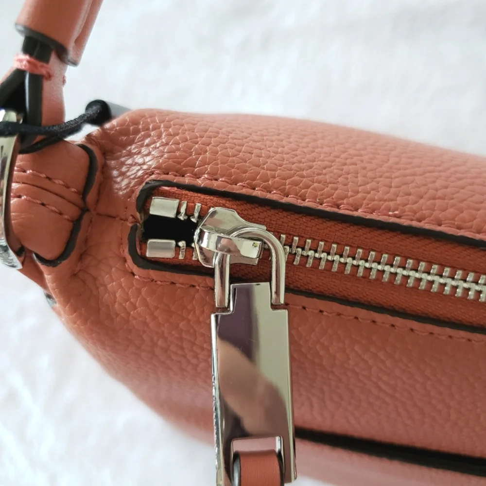 CALVIN KLEIN Lee Medium Dusty Rose Vegan Pebbled Leather Shoulder Bag--NWT